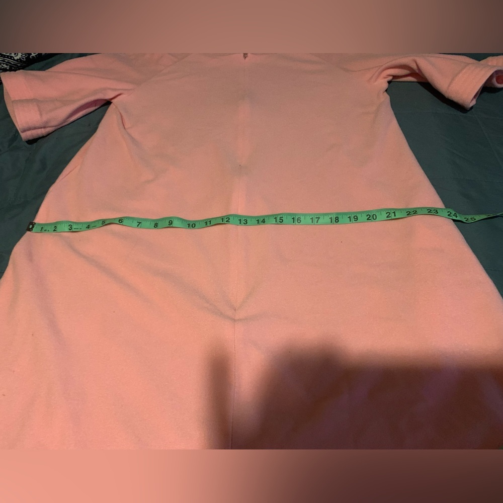 Vintage 70s Vanity Fair NWOT pink fleeced medium zip up moo moo robe pockets - Picture 4 of 8